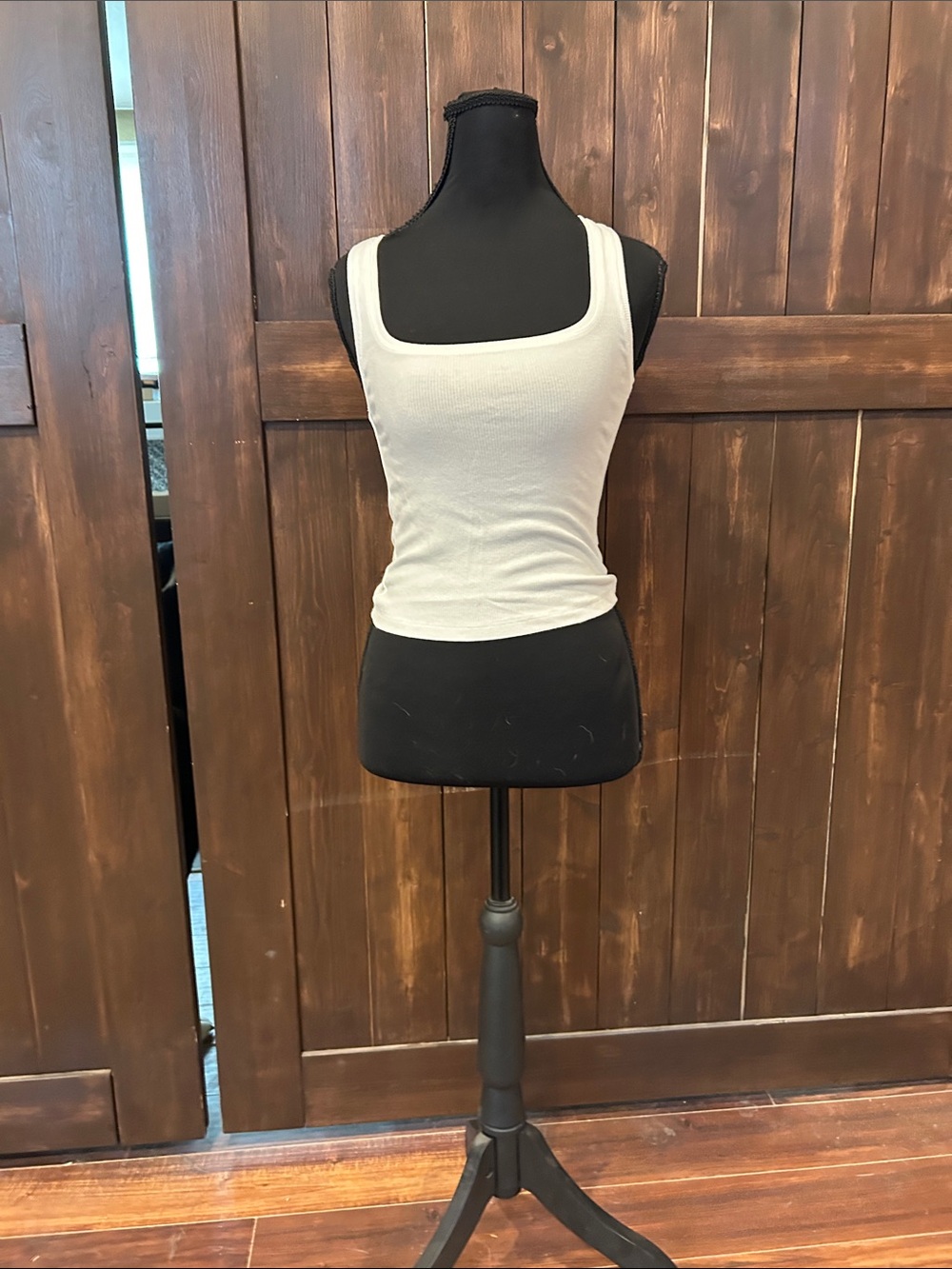 American Eagle Outfitters White Square Neck Tank Top